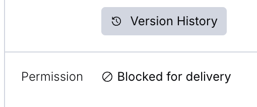 Blocked for delivery message for a restricted asset